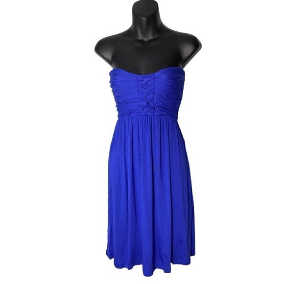 Catwalk Studio Royal Blue Strapless Halter Tie Neck Dress Mini Length Size Small - Picture 5 of 12